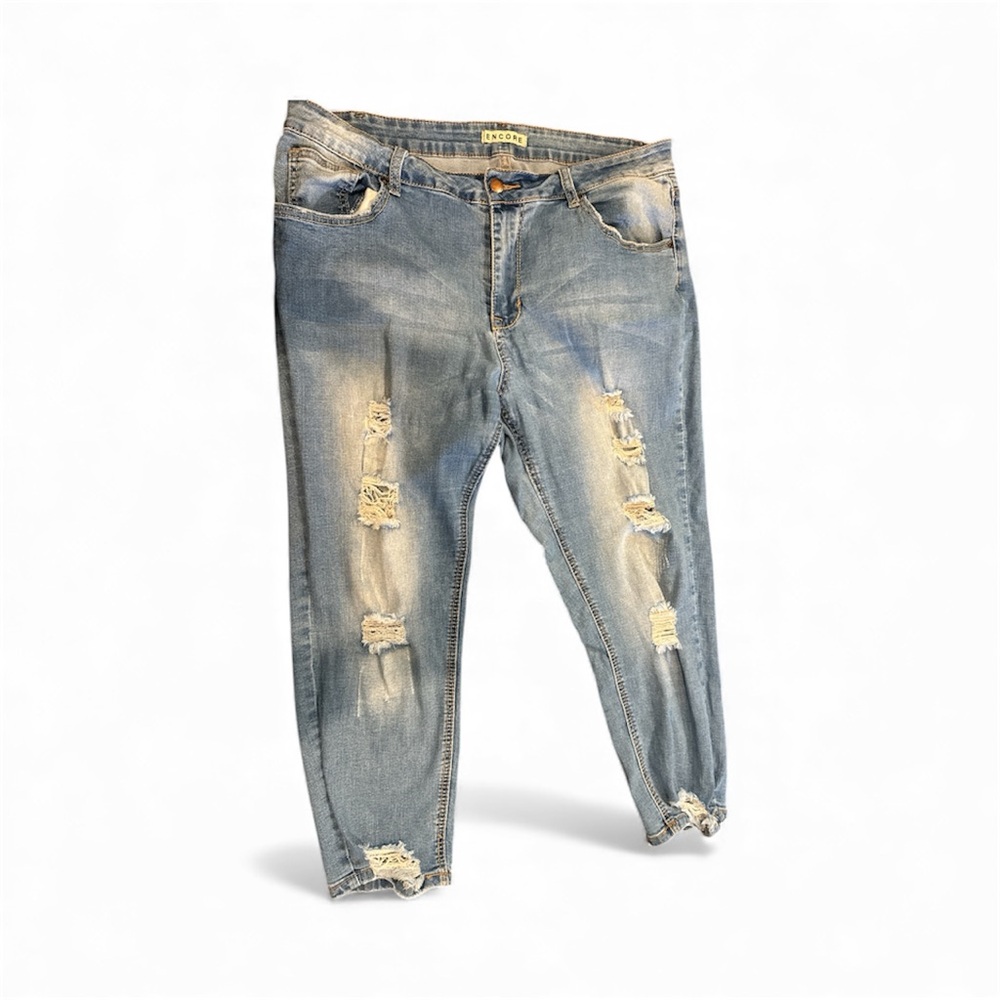 Encore Distressed Blue Jeans